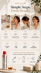 Whitening mouthwash for stain removal & fresh breath